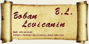 Boban Levičanin vizit kartica